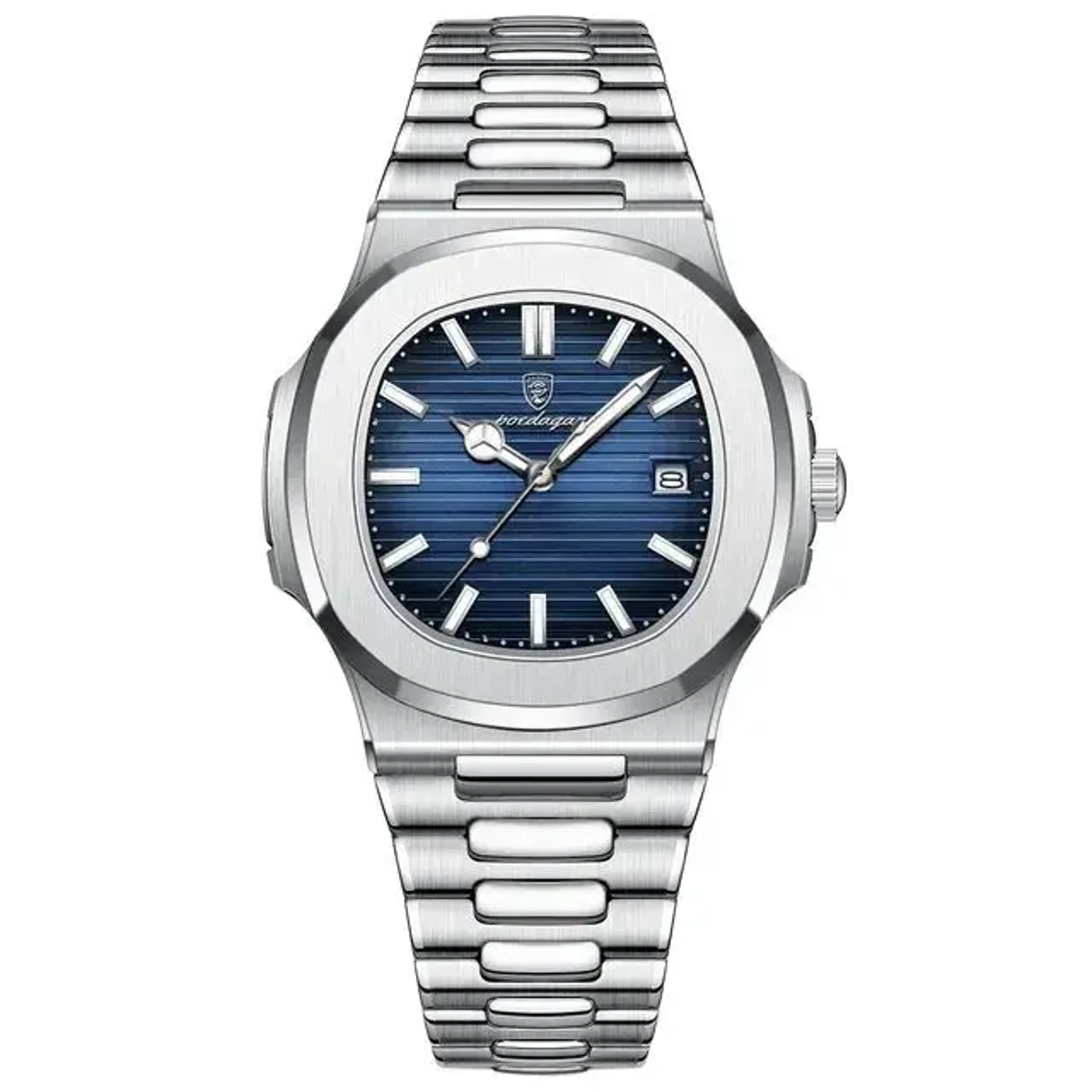 RELOJ EJECUTIVO CUADRADO AZUL